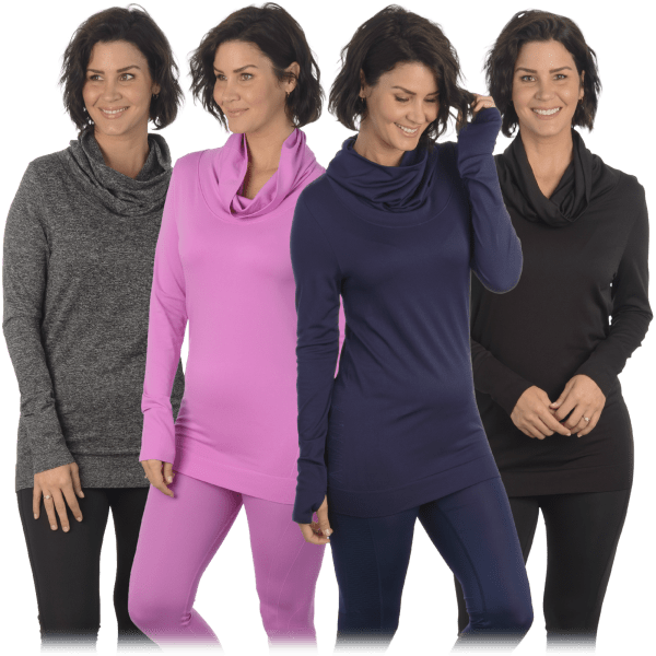 Maidenform® Women's Cowl Neck Seamless Long Sleeve Top