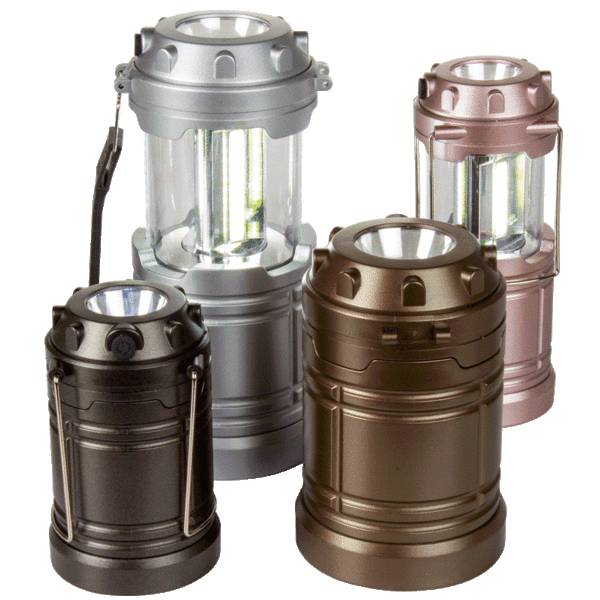 SecureBrite Set of 4 Pop-Up LED Lanterns with Spotlight