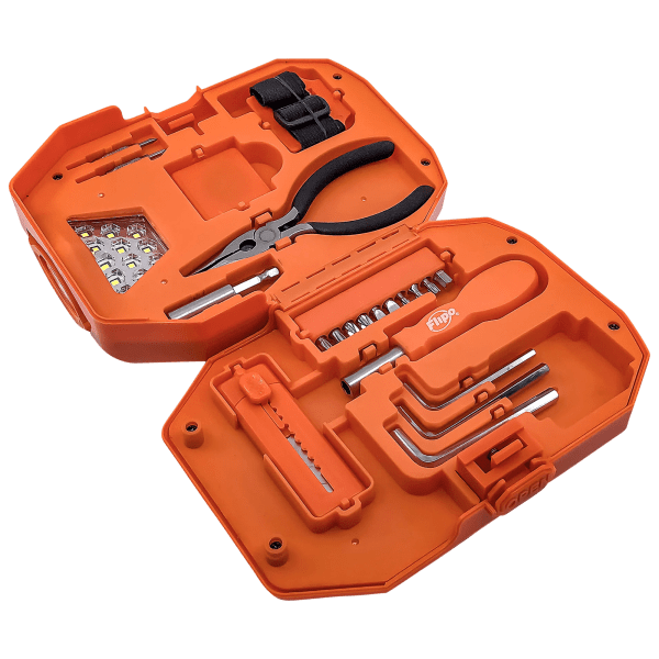 Flipo Tool Pod 24-Piece Tool Set With LED Work Light & Headlamp