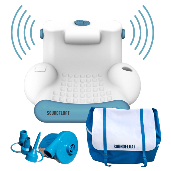 MorningSave SoundFloat Luxury Pool Lounger with Bluetooth Stereo Sound