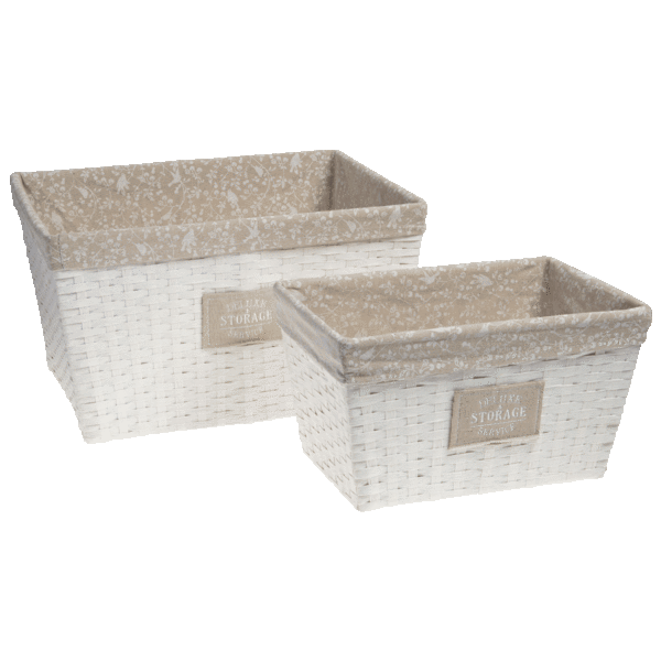 2-Pack: Autograph Collection Decorative Woven Storage Baskets with Cloth Liners