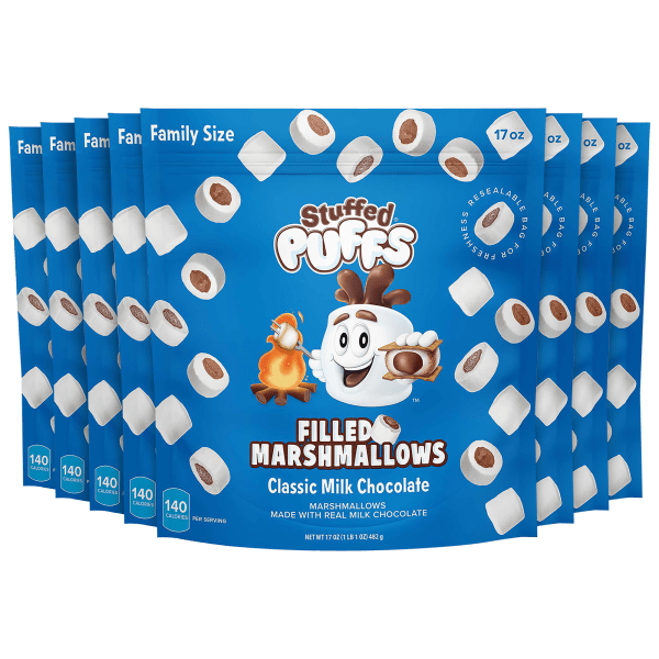 208-Count: Stuffed Puffs Classic Milk Chocolate Marshmallows (8x 17oz Bags)