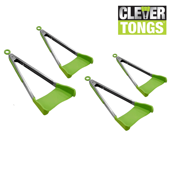 ASOTV Clever Tongs 4-Pack (2 Large, 2 Small)