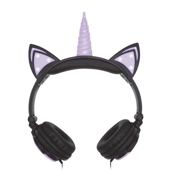 MorningSave Gabba Goods LED Lightup Unicorn Wired Headphones for Kids