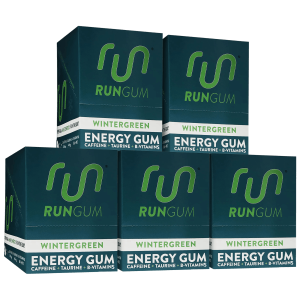 120-Pack: Run Gum Wintergreen Original Strength Caffeinated Energy Gum
