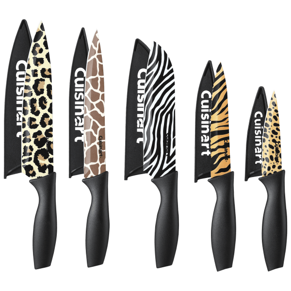 Cuisinart Advantage 5-Piece Animal Print Knife Set with Black Handles