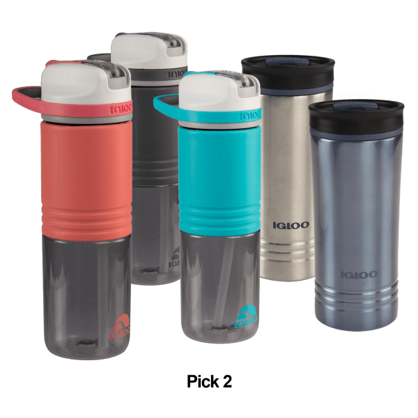 2-for-Tuesday: Your Choice Igloo 24oz Water Bottle or 16oz Steel Tumbler