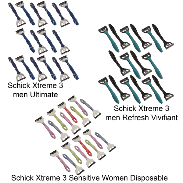 16-pack: Schick Xtreme3 Disposable Razors (Unboxed)