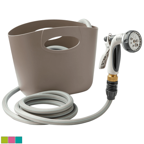 GF Garden 50FT Self Expandable Hose Kit with 8-Function Nozzle & Pail