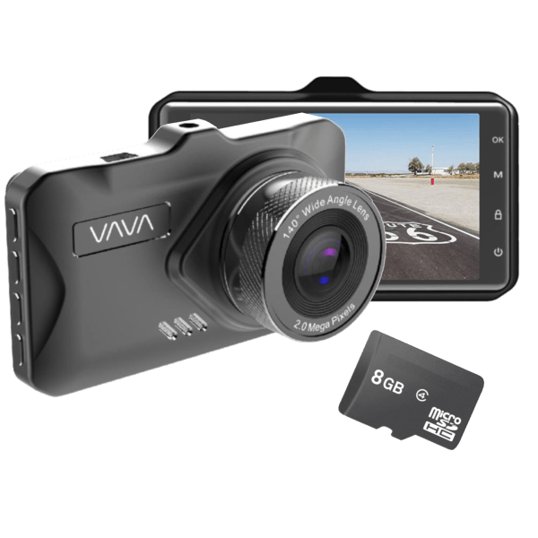 VAVA 1080P 3" Dash Cam with Parking Monitor & 8GB SD Card