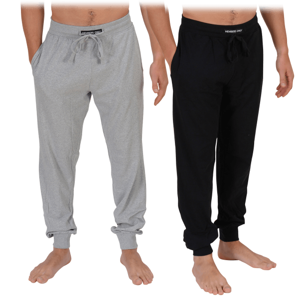 2-Pack: Men's Members Only Cotton Jersey Knit Sleep Joggers