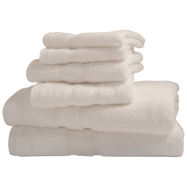 Bibb Home 6-Piece Egyptian Cotton Zero Twist Towel Sets