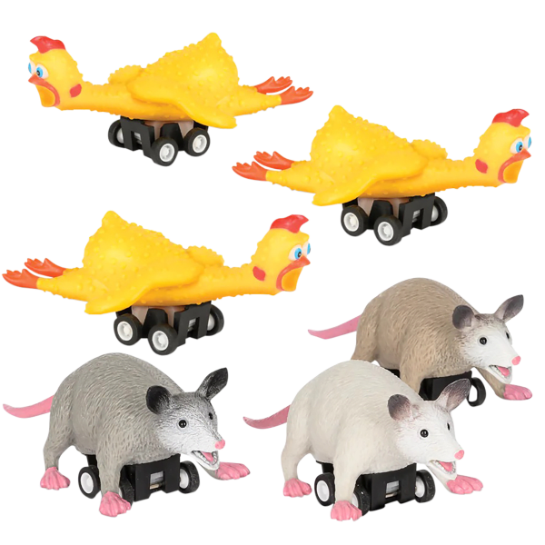 3-Pack: Racing Chickens or Possums