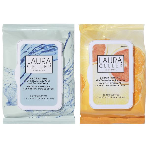 Laura Gellar Makeup Remover Hydrating & Brightening Wipes (60 Count)