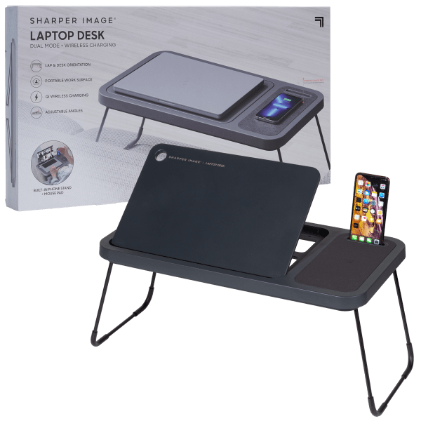 Sharper Image Dual Mode Laptop Desk with Qi Wireless Charging