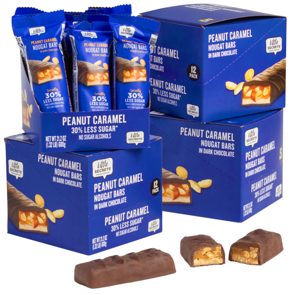 48-Pack: Little Secrets Dark Chocolate Peanut Caramel Nougat Bars