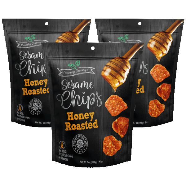 3-Pack: Crunchy Cravings Honey Roasted Sesame Chips or Pineapple Habanero Sticks