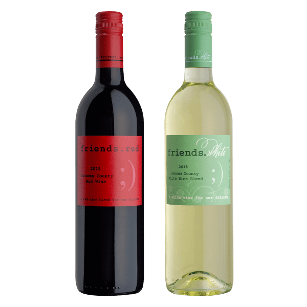 12-Bottles (1 Case) of Pedroncelli Friends White or Red Wine