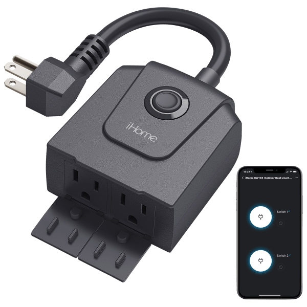 iHome Flow Outdoor Weather-Resistant Dual Smart Plug