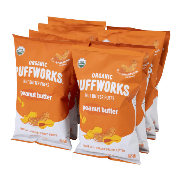 8-Pack: Puffworks Original Organic Peanut Butter Puffs (3.5 Oz)