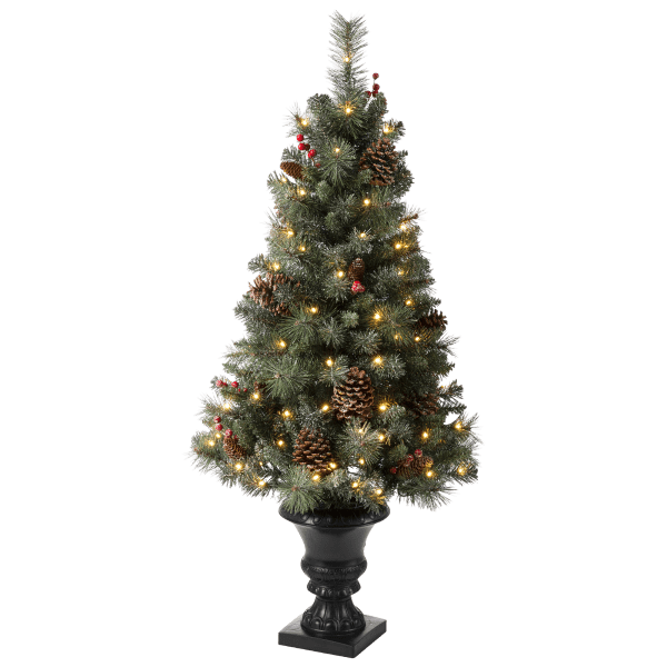 SideDeal: Glitzhome 4ft Pre-Lit Artificial Flocked Christmas Tree