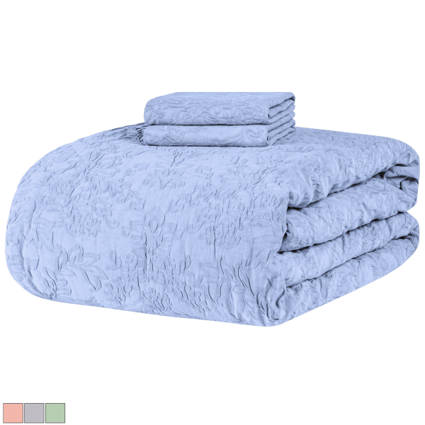 Concierge Collection 100% Cotton Stone Washed Jacquard Comforter Set