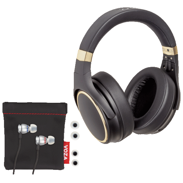 Voza Over-Ear Electrostatic Hybrid Hi-Res Headphones and Bonus Earbuds