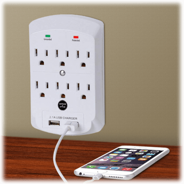 MorningSave 4pack 6Outlet Surge Protectors with 2 USB Ports and