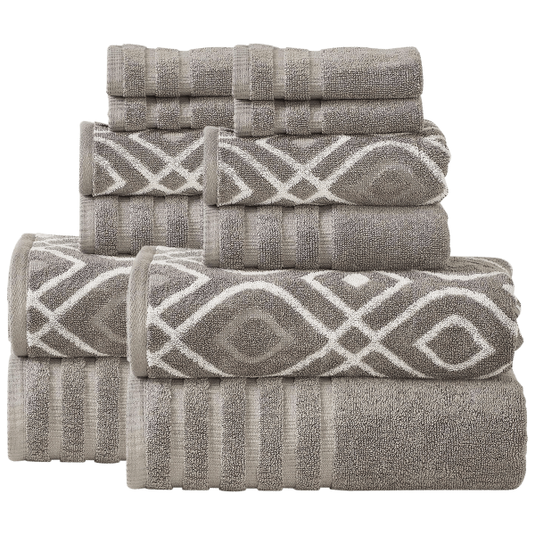 Modern Threads 12-Piece 100% Cotton Oxford Jacquard Towel Set