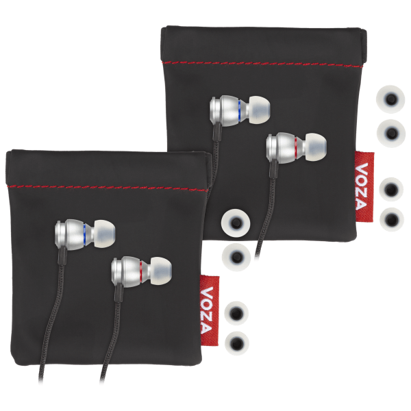 2-Pack: Voza V100S Hi-Res Bass Series Lossless Audio Wired Earbuds