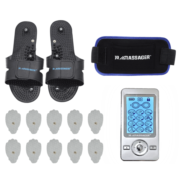 IQ Technologies PRO V Combo TENS/EMS Unit with Extra Pads, Slippers & Belt