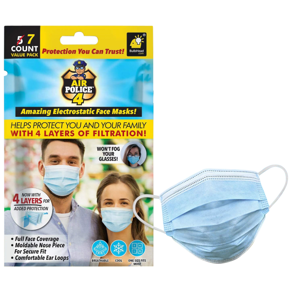 MorningSave 14Pack Air Police 4Layer Face Masks As Seen On TV
