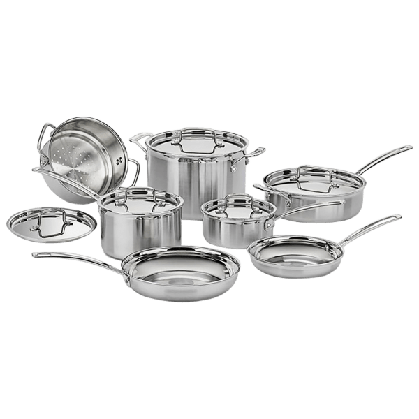 12-Piece Cuisinart Multiclad Pro Tri-Ply Pro Stainless Steel Cookware Set