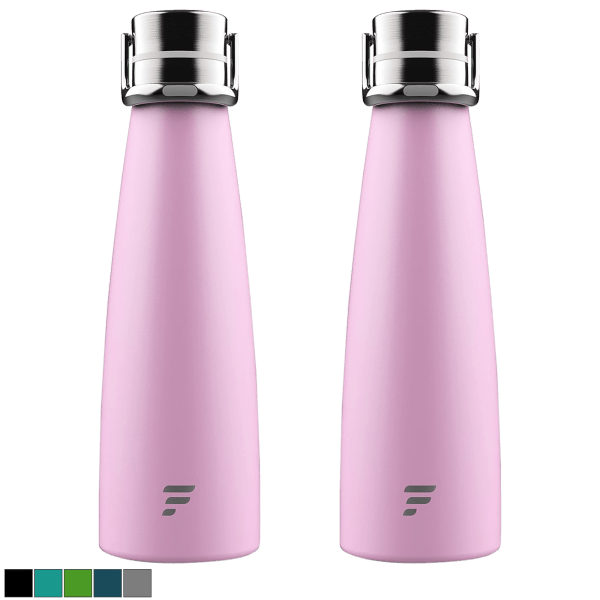 2-Pack: LetsFit 16oz Stainless Steel Insulated Water Bottles