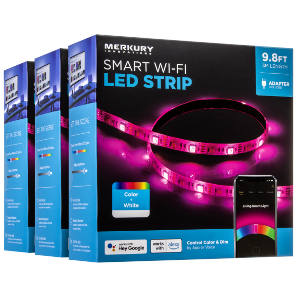 3-Pack: Merkury Innovations Smart Wi-Fi LED Strips (9.8')