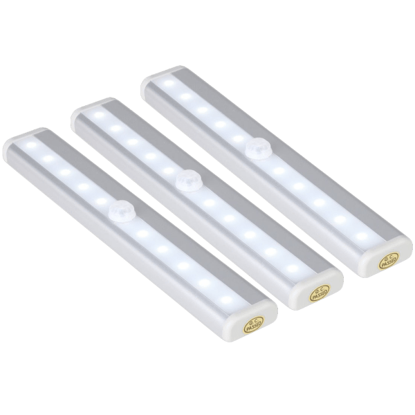 3-Pack: Hakol 10 LED Motion Sensor Stick-On Light Bars