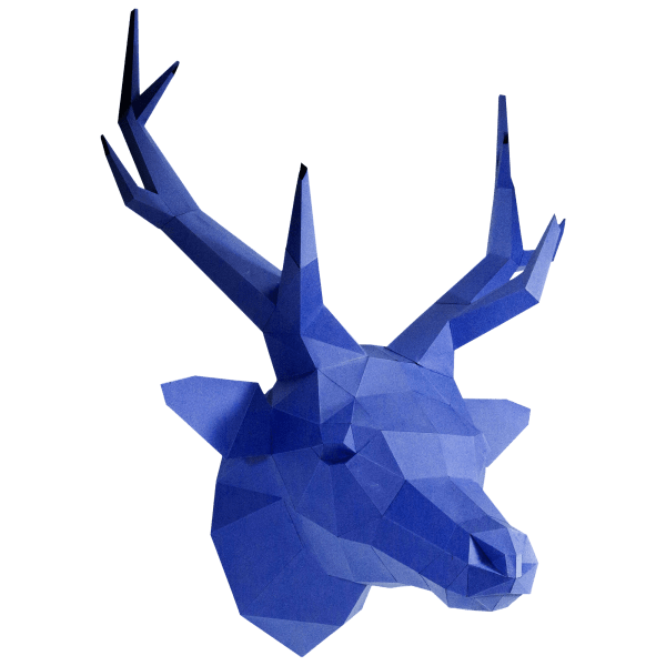 Papercraft World Blue Deer Head Wall Art