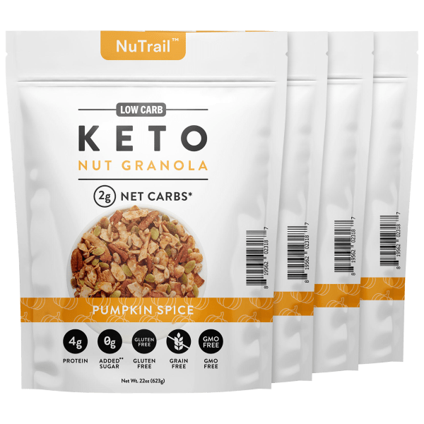 4-Pack: NuTrail Keto Nut Low Carb Pumpkin Spice Granola (4x 22oz bags)