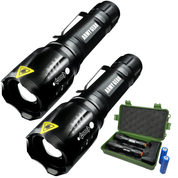 2Pack Army Gear Viper 1000 Lumen Flashlights