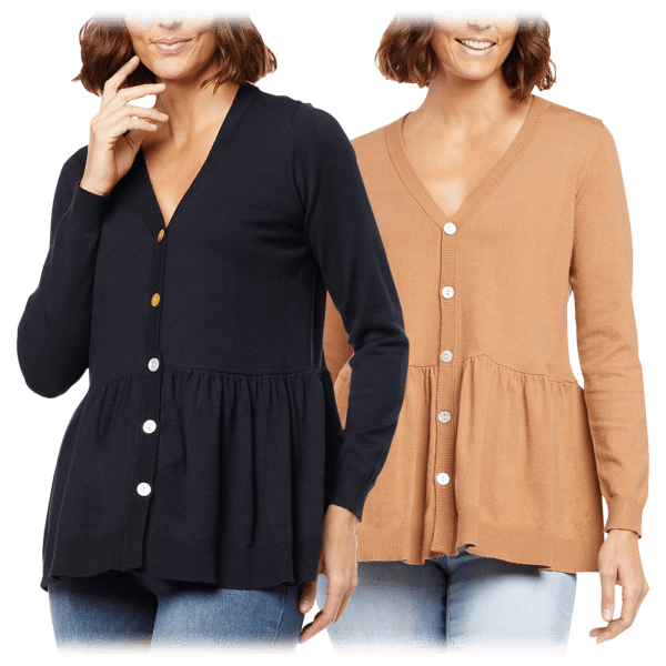 MorningSave: DG2 Soft Ease Knit Peplum Cardigan