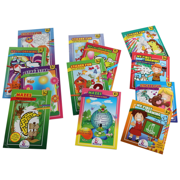 BooKid Activity Book Super Pack Ages 2+ (12 Booklets)