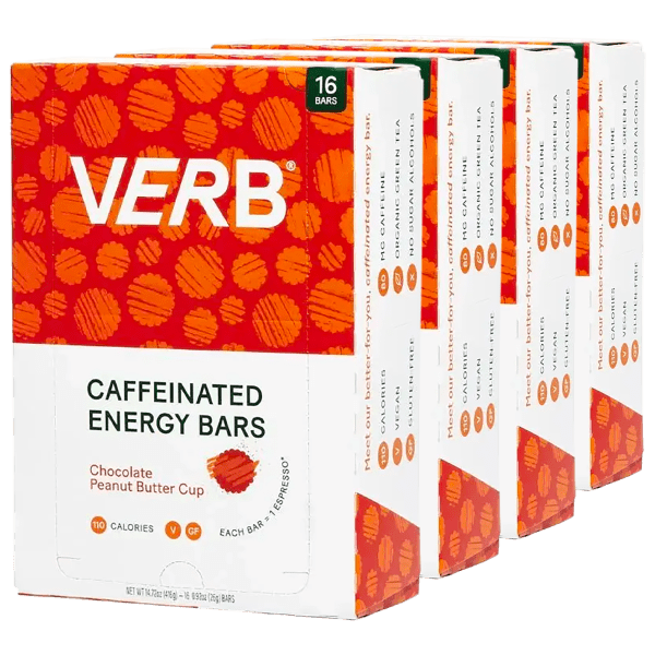 64-Pack: VERB Caffeinated Chocolate Peanut Butter Cup Snack Bars