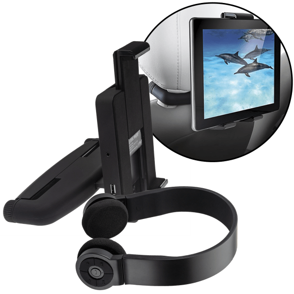 Audiovox Universal Vehicle Tablet Mount with Bluetooth Headphones