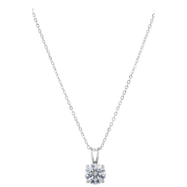 Savvy Cie 1 Carat TW Moissanite Solitaire Necklace in 10K Solid Italian Gold