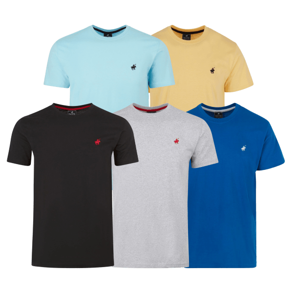 SideDeal: 5-Pack: Pacific Polo Club Men's Short Sleeve Crew Neck T-Shirts