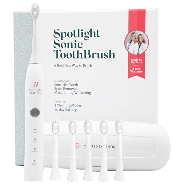 Spotlight Oral Care Professional Clean Sonic Toothbrush with 6 Brush Heads