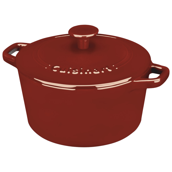 Cuisinart Cast Iron 3 Quart Enamel Round Casserole Dish with Cover