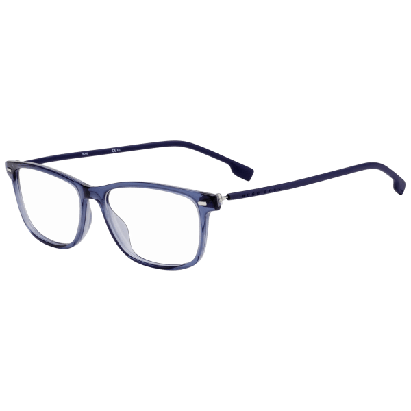 SideDeal: Hugo Boss Eyeglasses with Blue Acetate Rectangular Frames