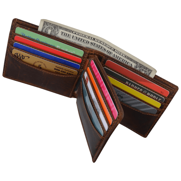MorningSave: Ciana Genuine Vintage Leather RFID Blocking Bifold Wallet