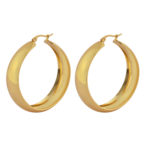 MorningSave: 18K Gold-Plated Thick Large Hoop Earrings
